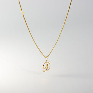 Gold Calligraphy Letter D Pendant | A-Z Pendants - Charlie & Co. Jewelry