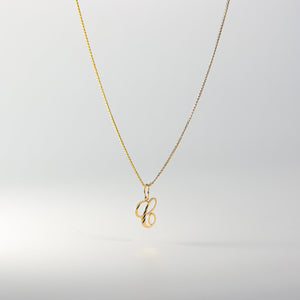 Gold Calligraphy Letter C Pendant | A-Z Pendants - Charlie & Co. Jewelry