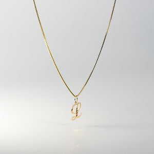 Gold Calligraphy Letter L Pendant | A-Z Pendants - Charlie & Co. Jewelry