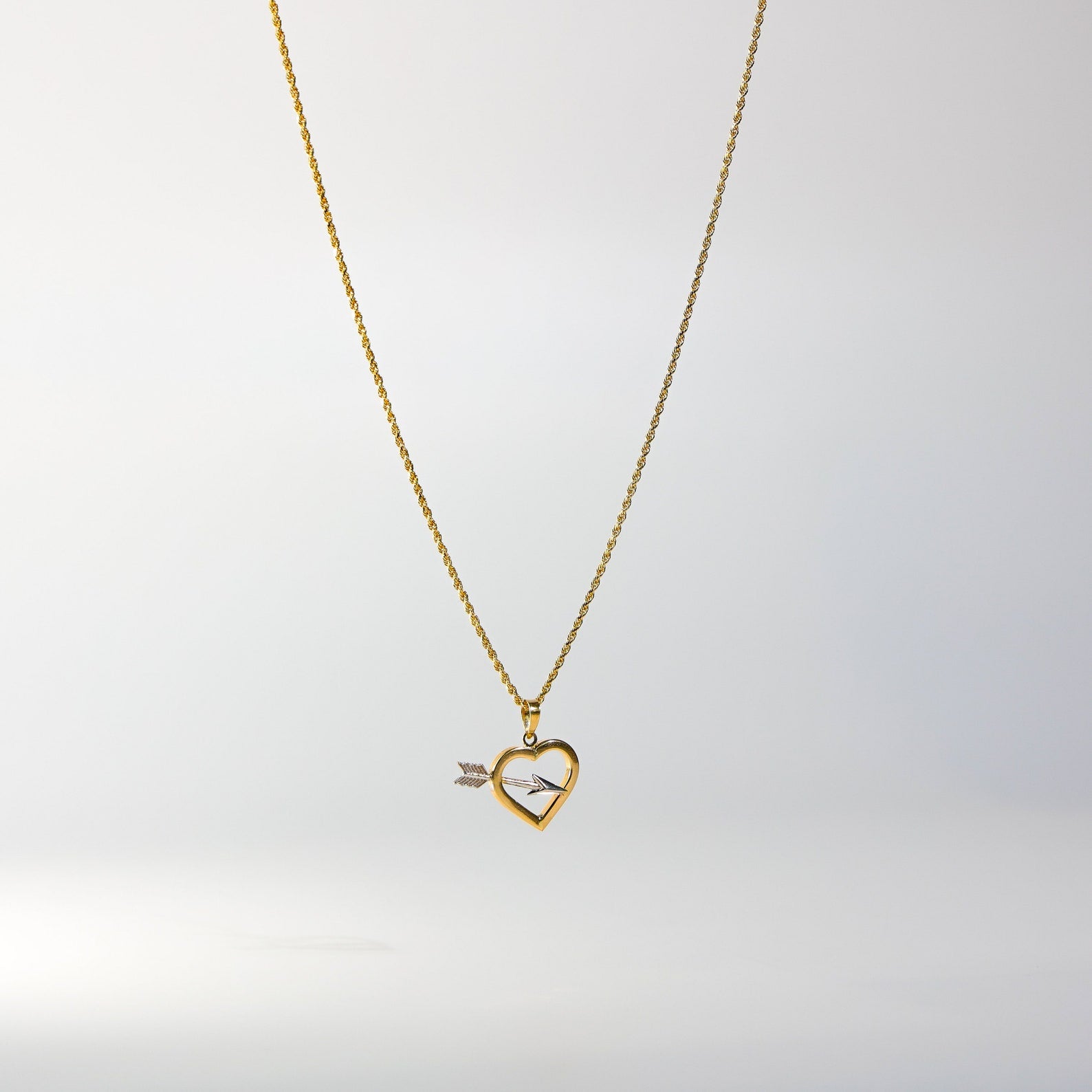 Gold Cupid Arrow Pendant Two-Tones Model-2366 - Charlie & Co. Jewelry