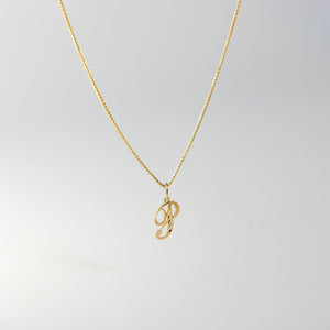 Gold Calligraphy Letter P Pendant | A-Z Pendants - Charlie & Co. Jewelry
