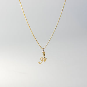 Gold Calligraphy Letter A Pendant | A-Z Pendants - Charlie & Co. Jewelry
