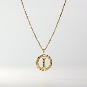 Gold Wreath I Initial Pendant | A-Z Pendants - Charlie & Co. Jewelry