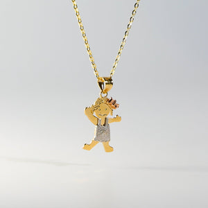 Gold Happy Girl Pendant Model-2007 - Charlie & Co. Jewelry