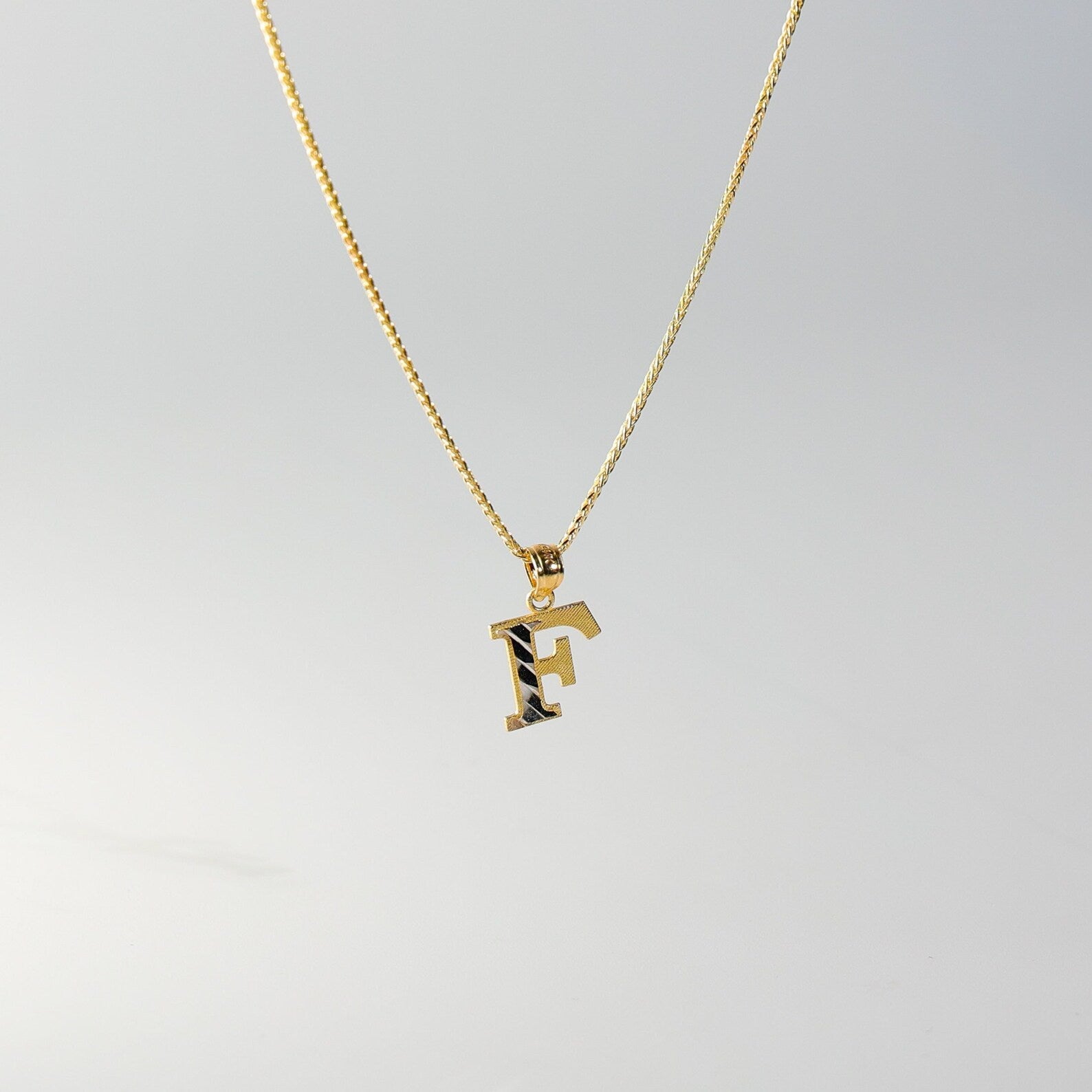 Gold Bold Letter F Pendant | A-Z Pendants - Charlie & Co. Jewelry