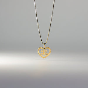 Gold Heart-Shaped Letter H Pendant | A-Z Pendants - Charlie & Co. Jewelry