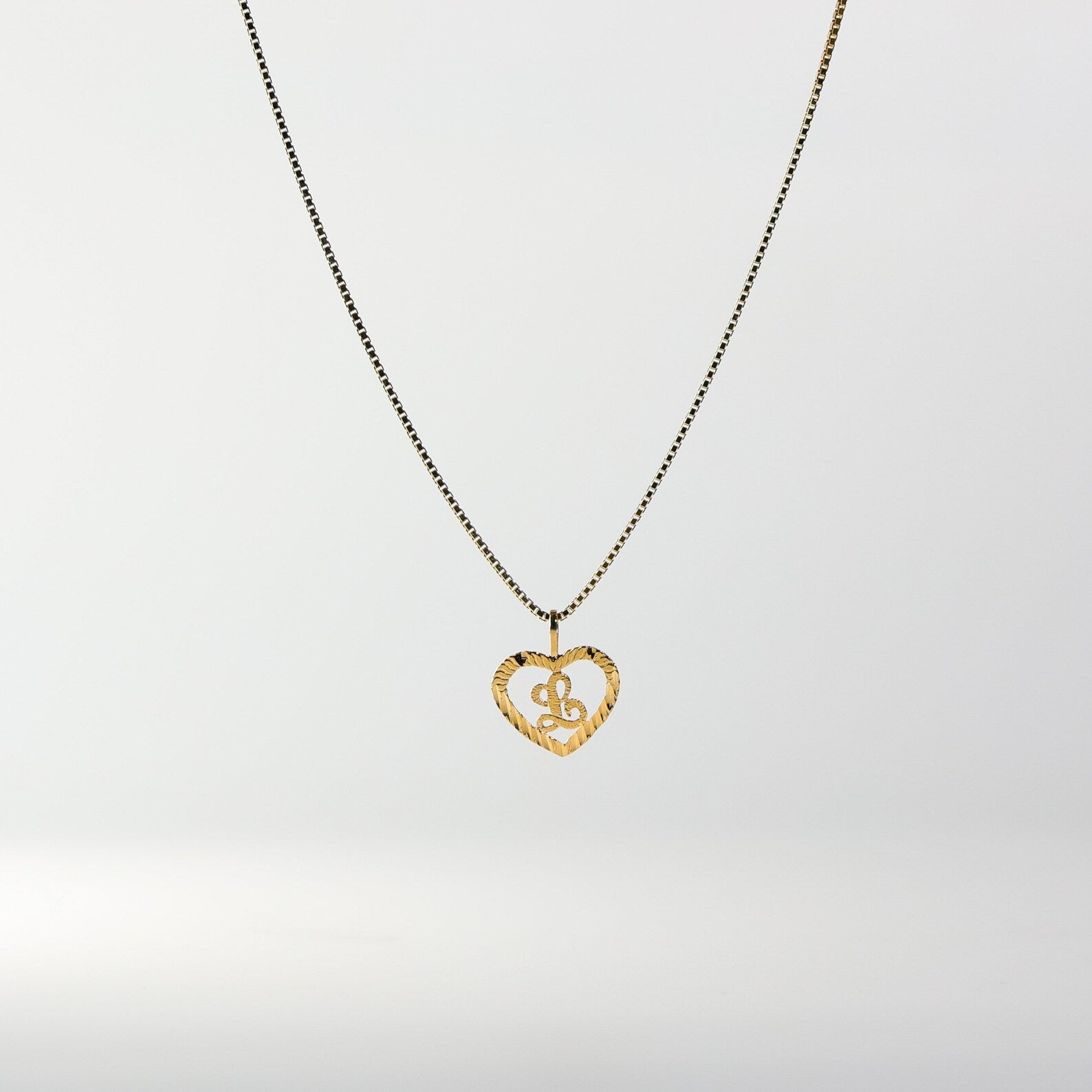 Mooham CZ Heart Initial Necklace