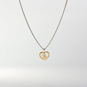 Gold Heart-Shaped Letter L Pendant | A-Z Pendants - Charlie & Co. Jewelry