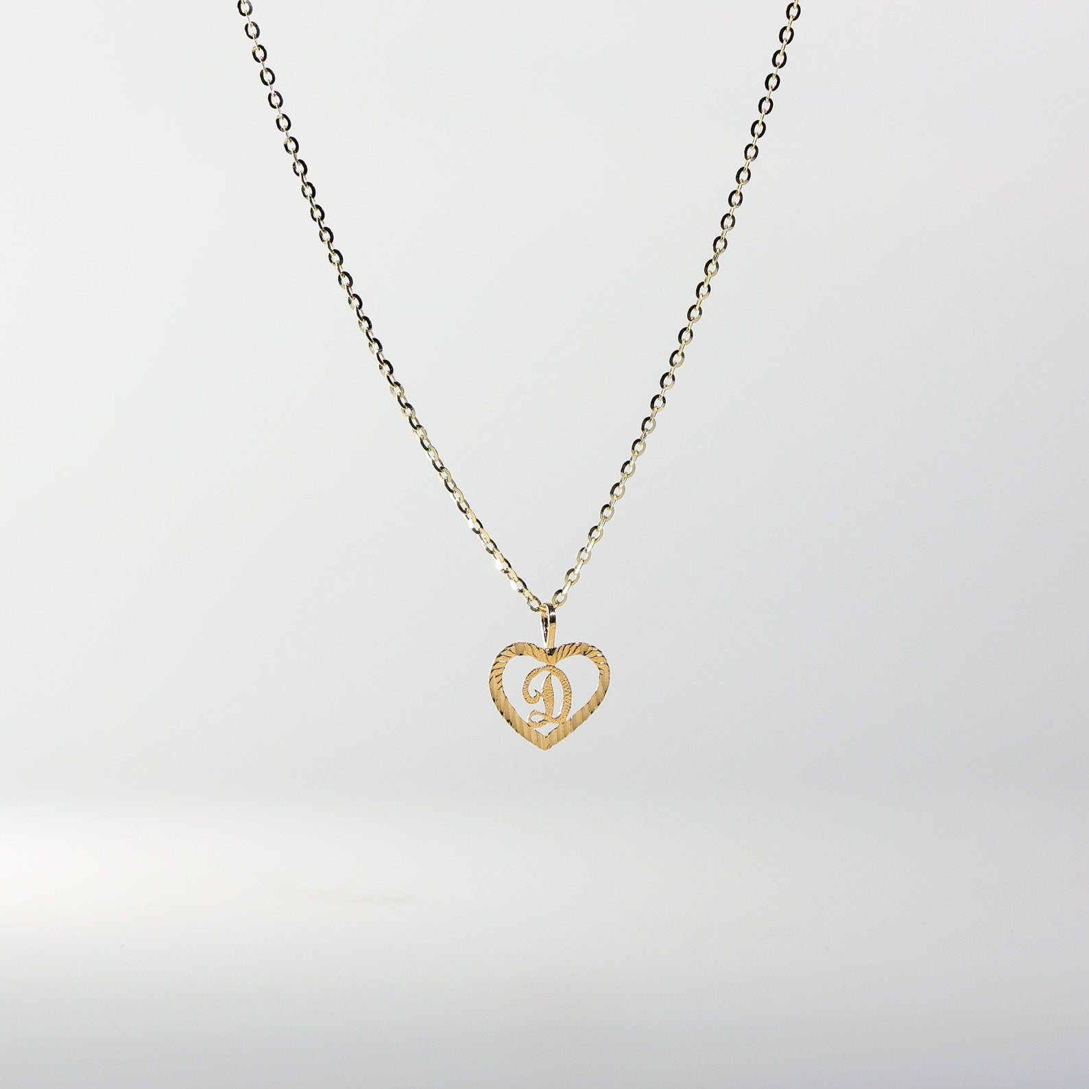 Heart Gold D Necklace Charm Charm D Name Necklace 14k Two Tone