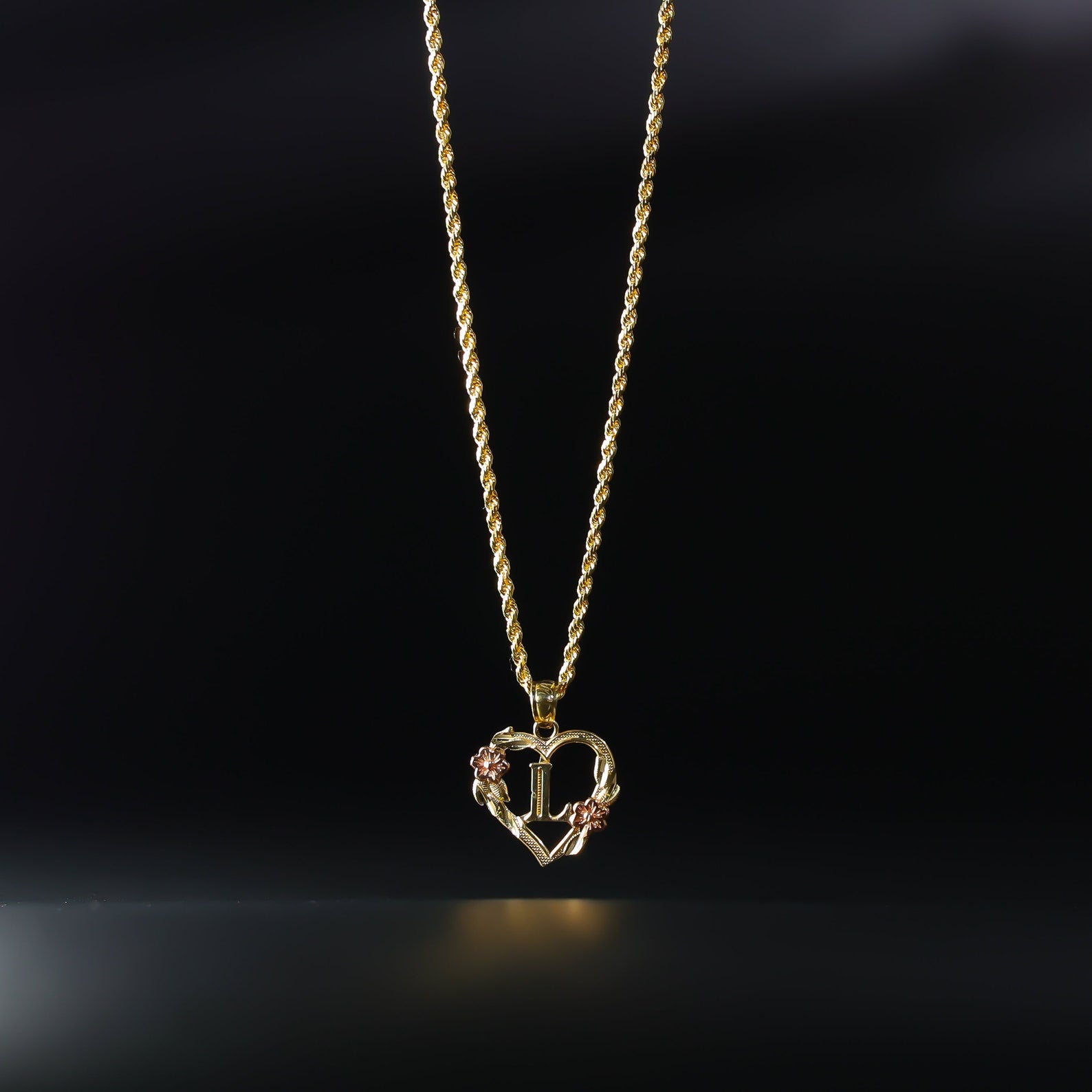 Gold Heart Initial Necklace | Jewellery | Lisa Angel