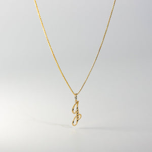 Gold Calligraphy Letter J Pendant | A-Z Pendants - Charlie & Co. Jewelry