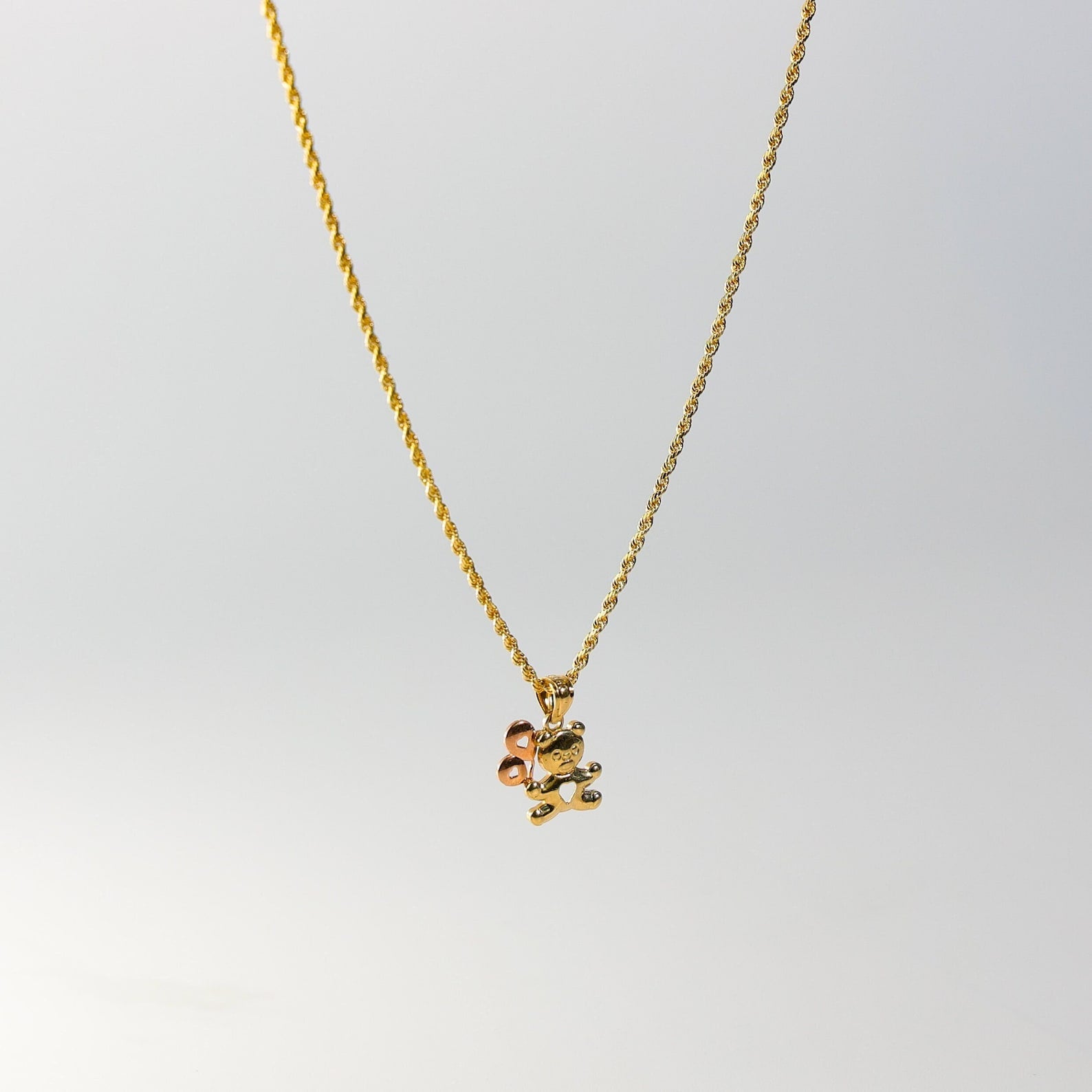 Gold Baby Bear with Balloon Pendant Model-1653 - Charlie & Co. Jewelry