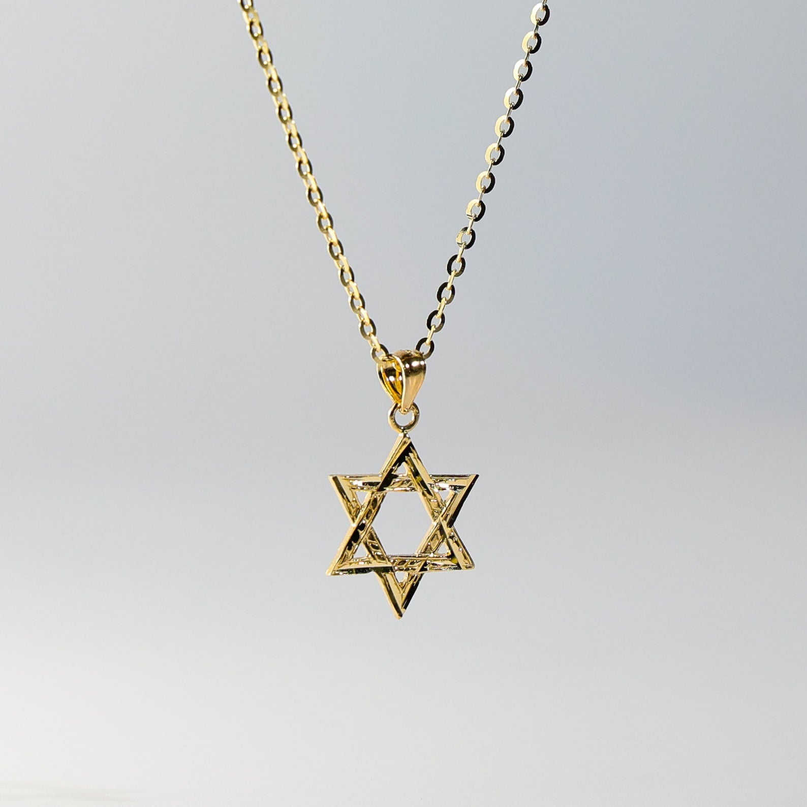 Gold Star of David Pendant Model-1506 - Charlie & Co. Jewelry