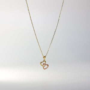Gold Double Heart Pendant Model-437 - Charlie & Co. Jewelry