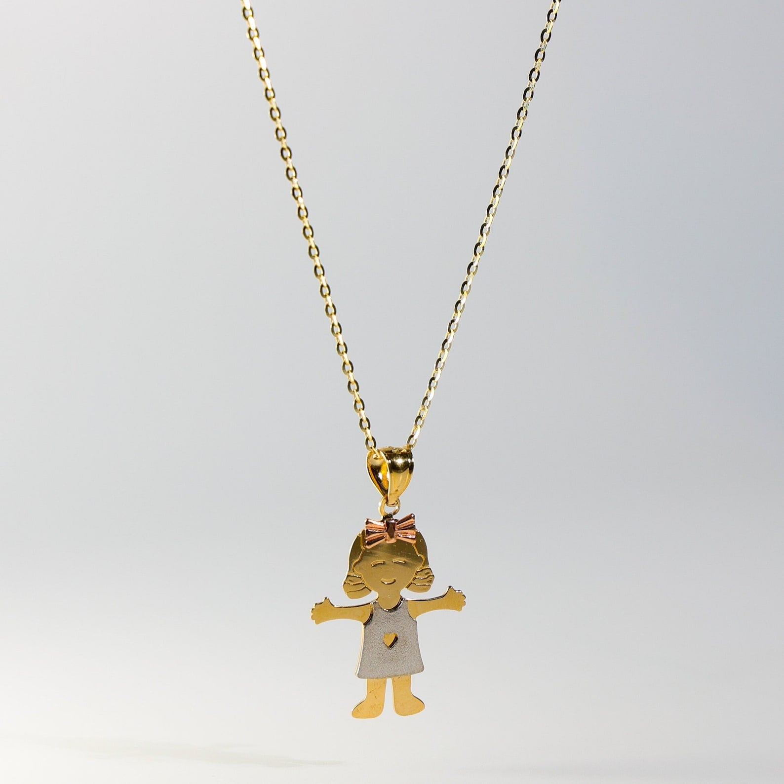 Gold Happy Girl Pendant Model-2395 - Charlie & Co. Jewelry