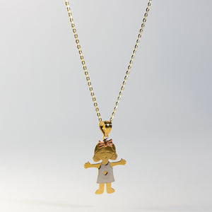 Gold Happy Girl Pendant Model-2395 - Charlie & Co. Jewelry