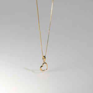 Gold Small Open Heart Pendant Model-1795 - Charlie & Co. Jewelry