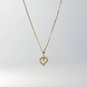 Gold Small Open Heart Pendant With Cubic Zirconia Model-579 - Charlie & Co. Jewelry