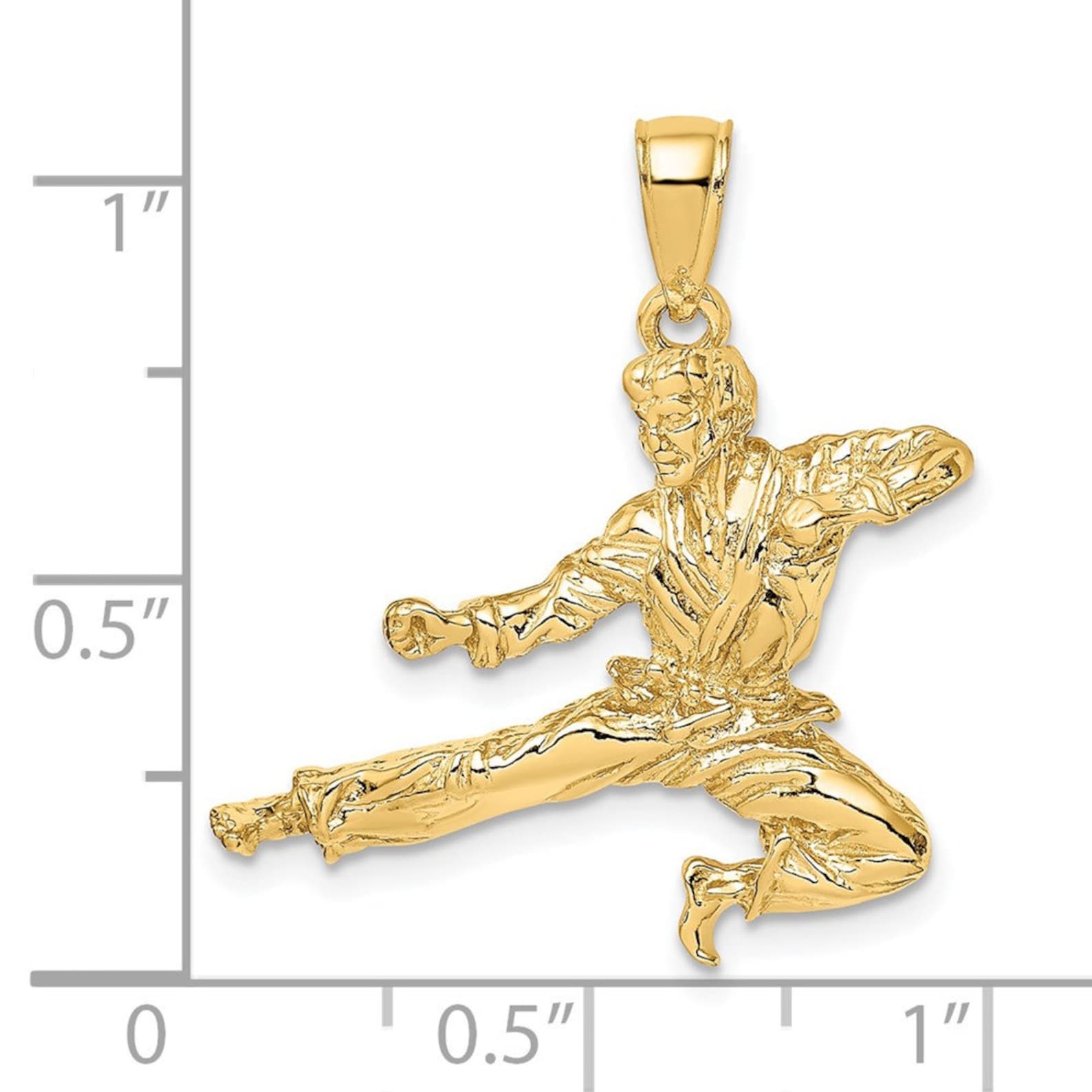 Gold 3D Male Karate Pendant - Charlie & Co. Jewelry