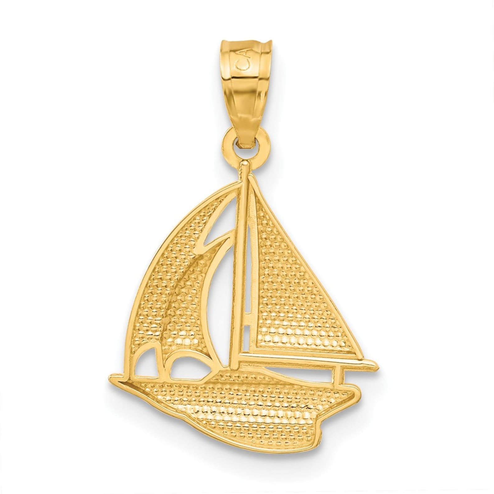 Gold Sailboat Pendant - Charlie & Co. Jewelry