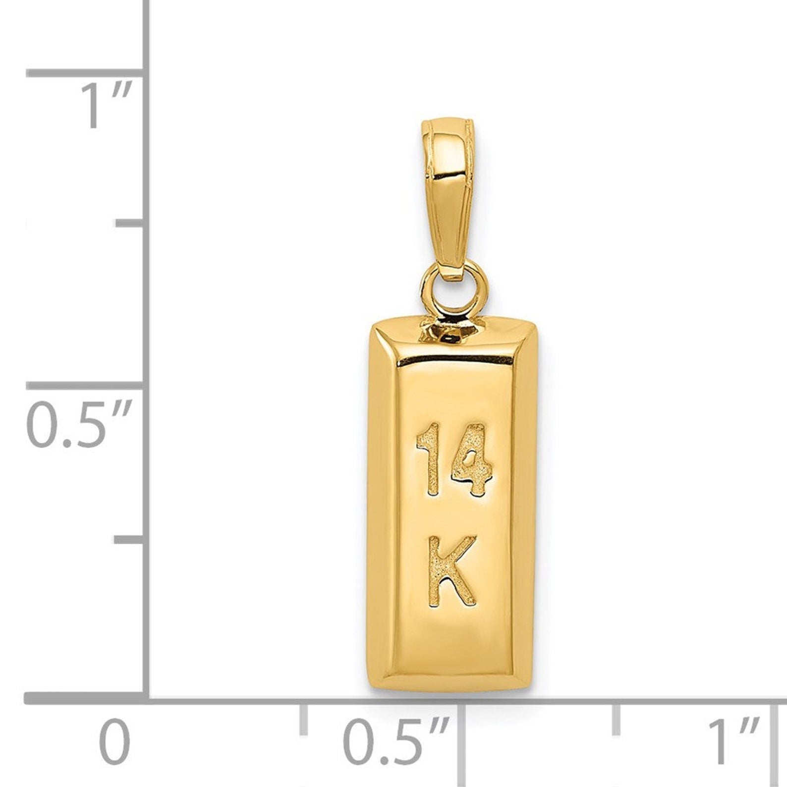 3D Gold Bar Pendant