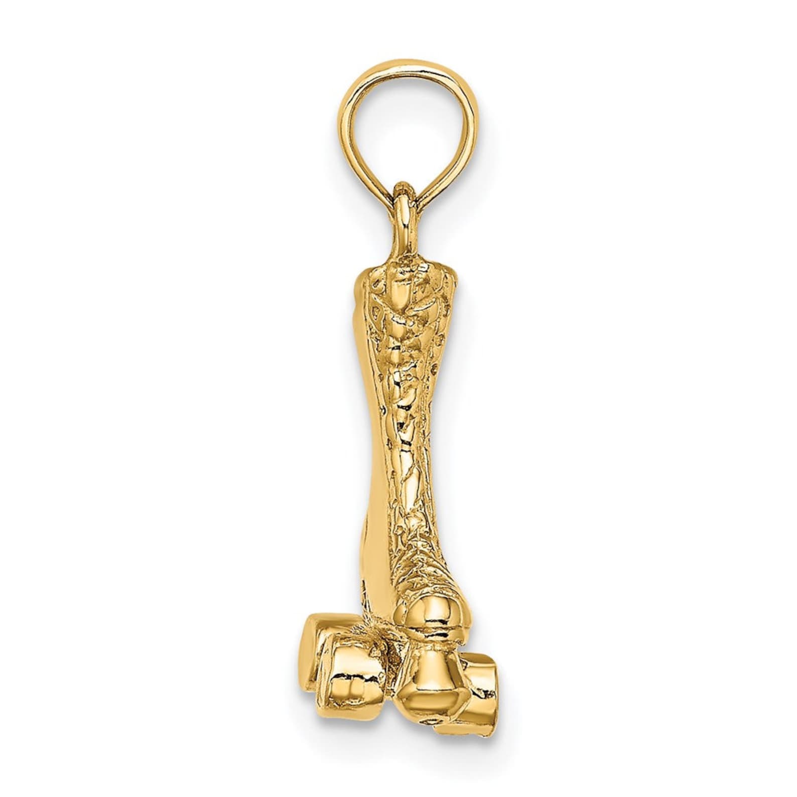Gold 3D Roller Skate Pendant - Charlie & Co. Jewelry