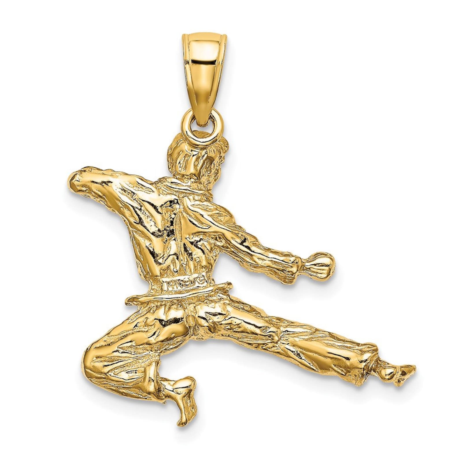 Gold 3D Male Karate Pendant - Charlie & Co. Jewelry