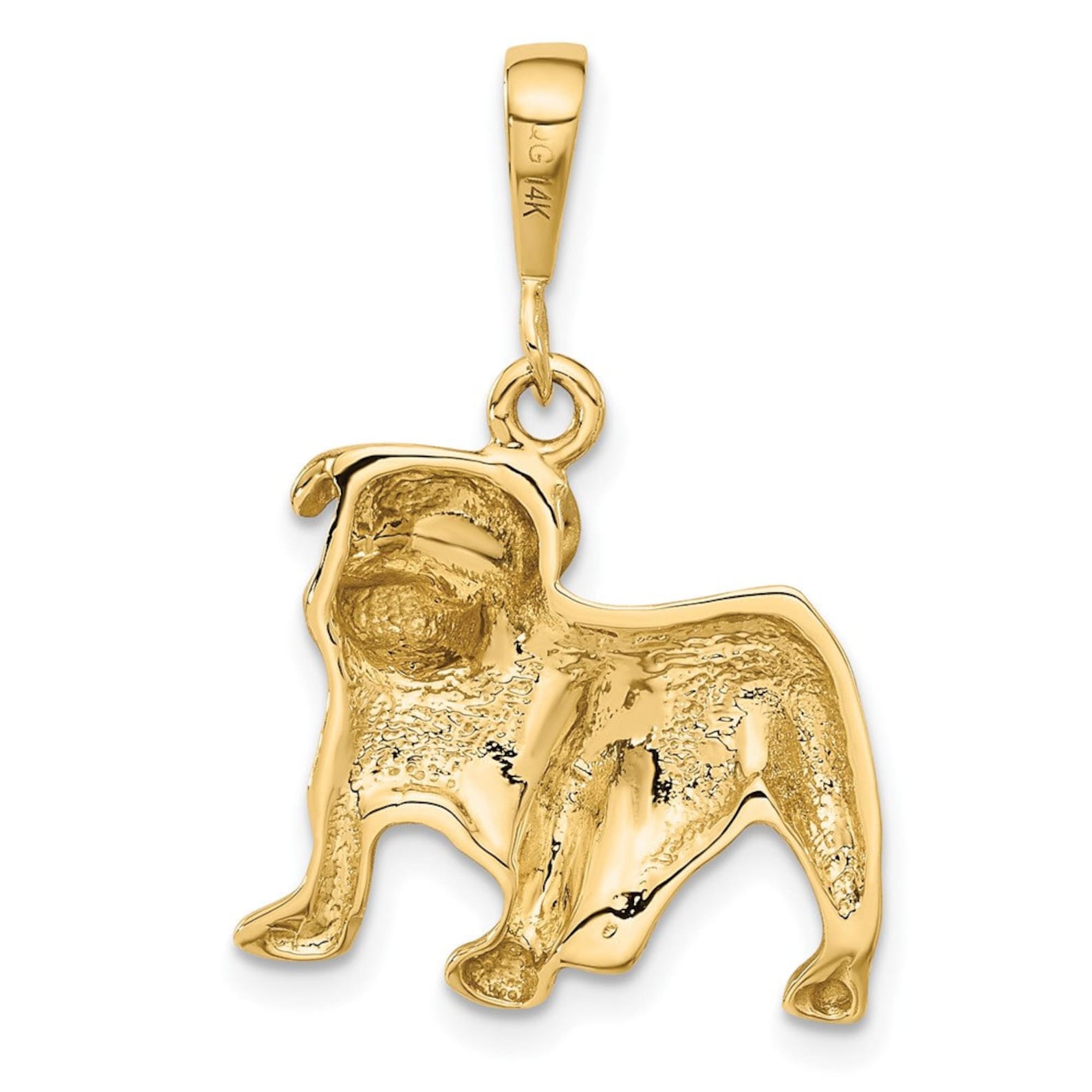 Gold English Bulldog Pendant Model-C522 - Charlie & Co. Jewelry