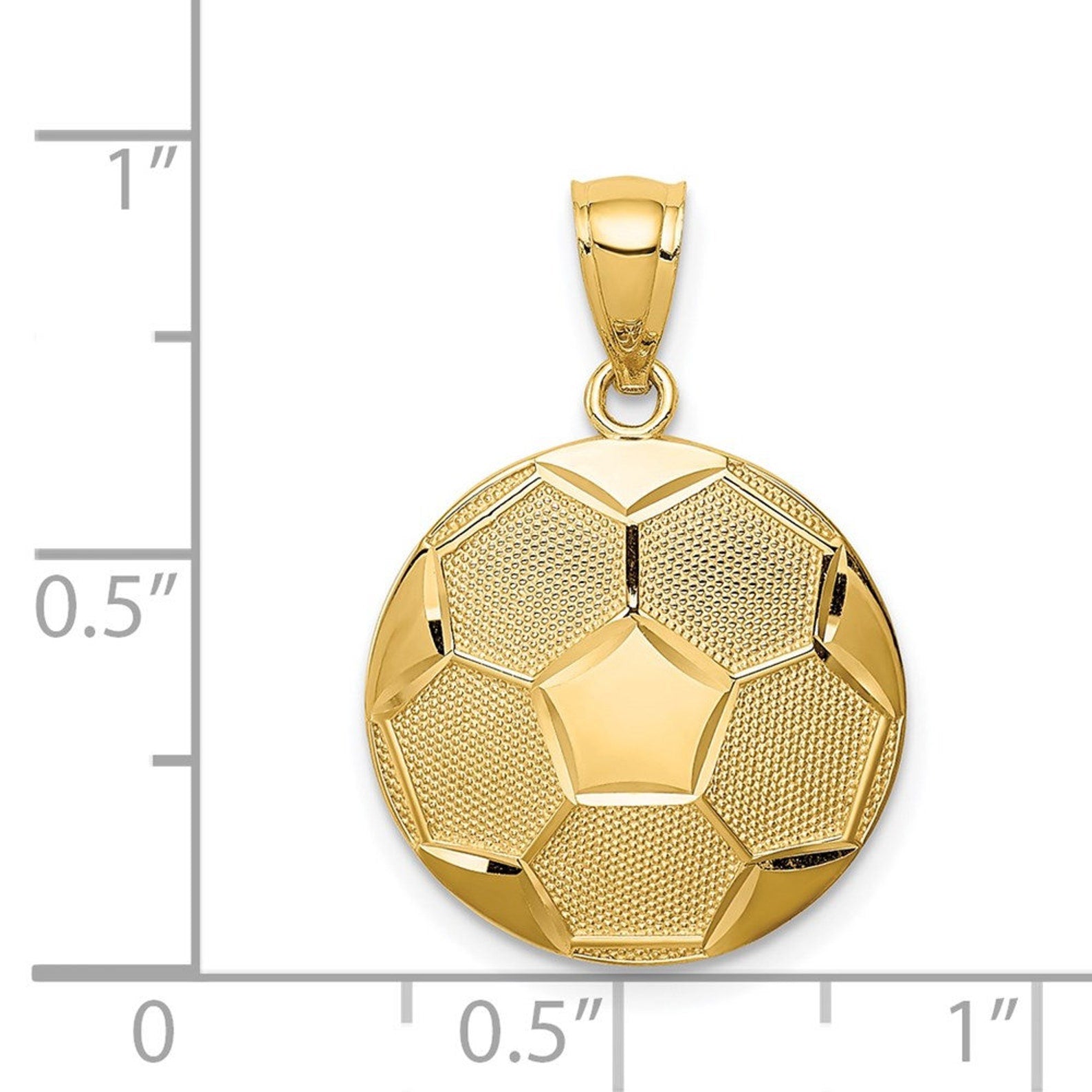 Gold Textured Soccer Ball Pendant Model-C4631 - Charlie & Co. Jewelry