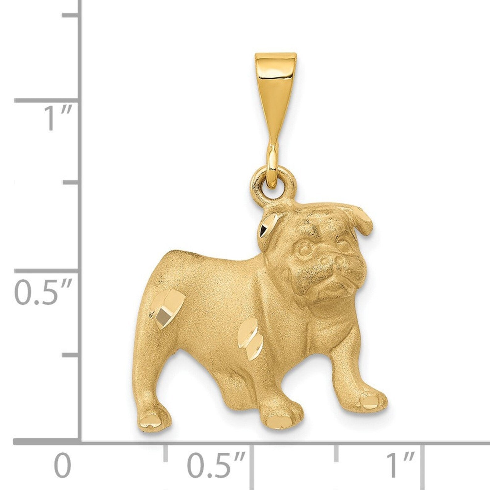 Gold English Bulldog Pendant Model-C522 - Charlie & Co. Jewelry