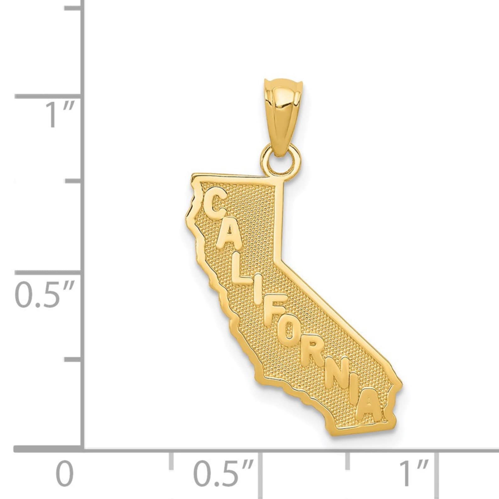 Gold California State Map Pendant Model-C4032 - Charlie & Co. Jewelry