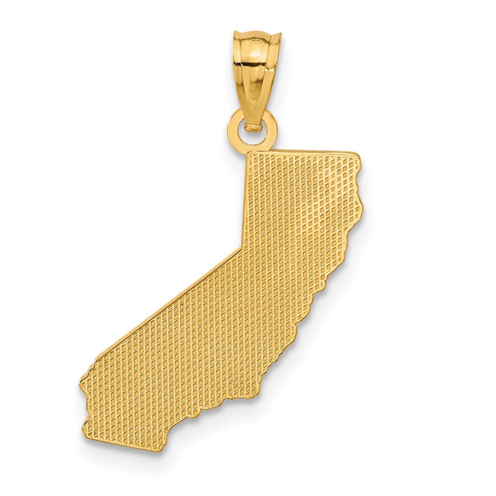 Gold California State Map Pendant Model-C4032 - Charlie & Co. Jewelry