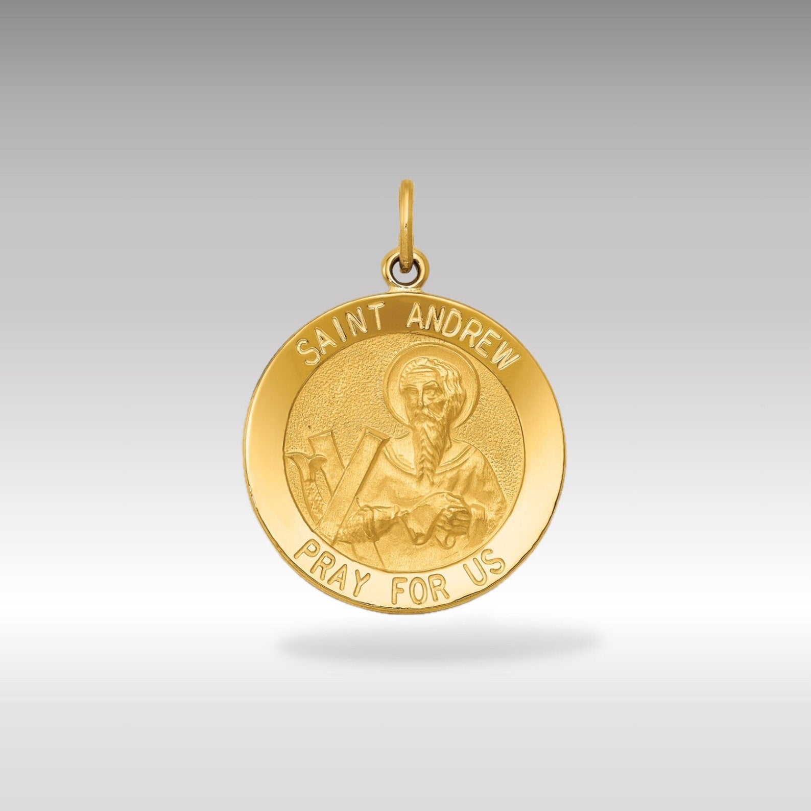 Gold Saint Andrew Medal Pendant Model-XR616 - Charlie & Co. Jewelry