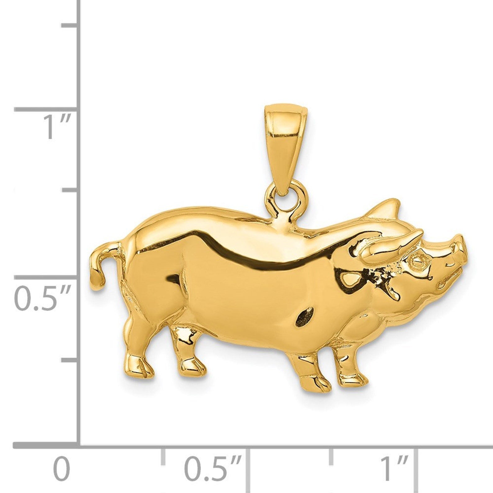 Gold Pot Belly Pig Pendant Model-C3522 - Charlie & Co. Jewelry