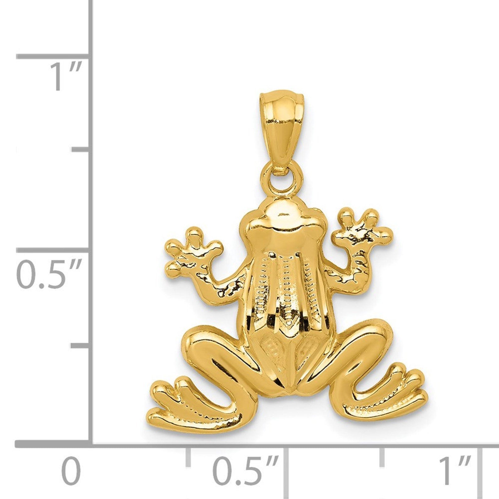 Gold Polished Frog Charm Model-C4038 - Charlie & Co. Jewelry