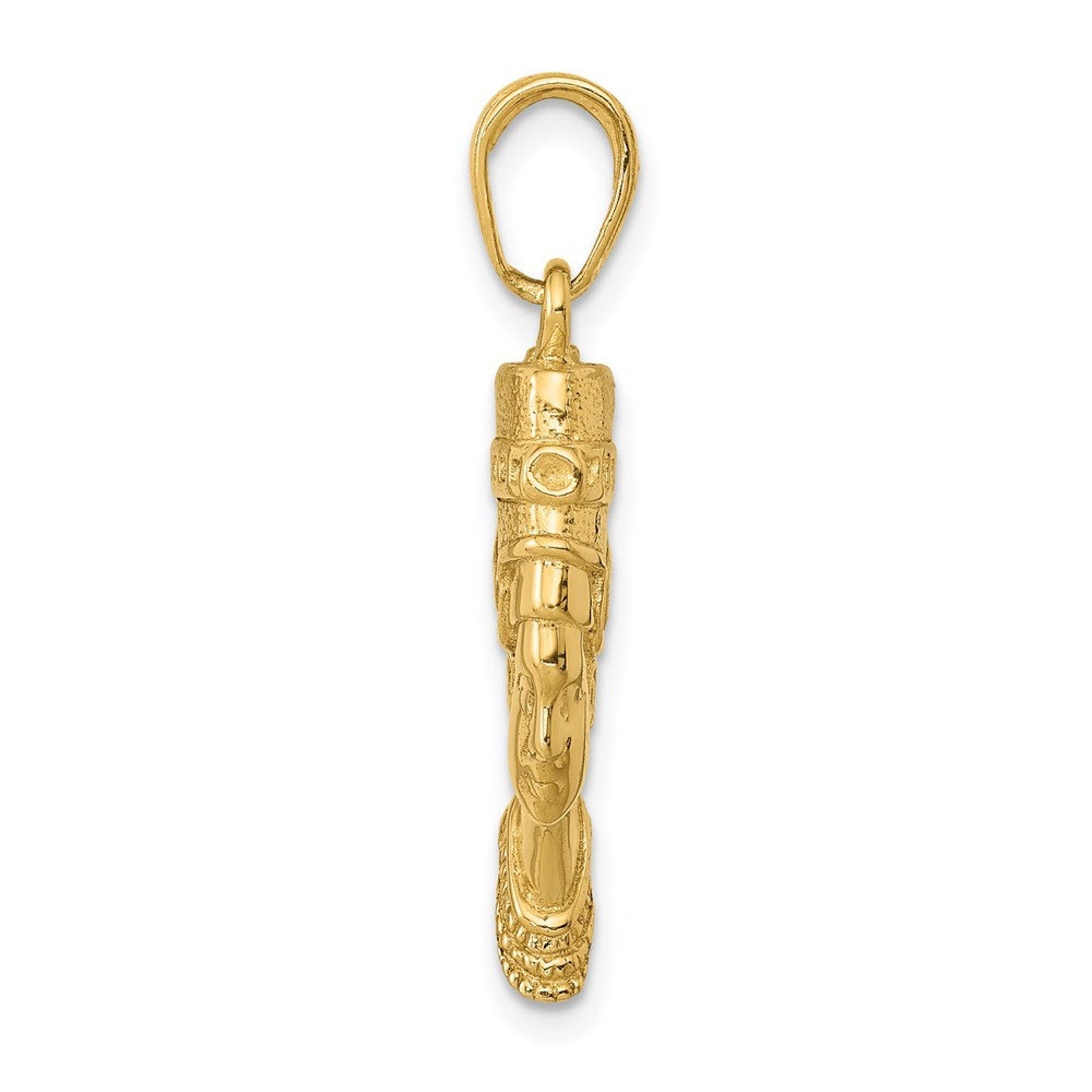 Gold Large 3D Nefertiti Pendant Model-C3069 - Charlie & Co. Jewelry