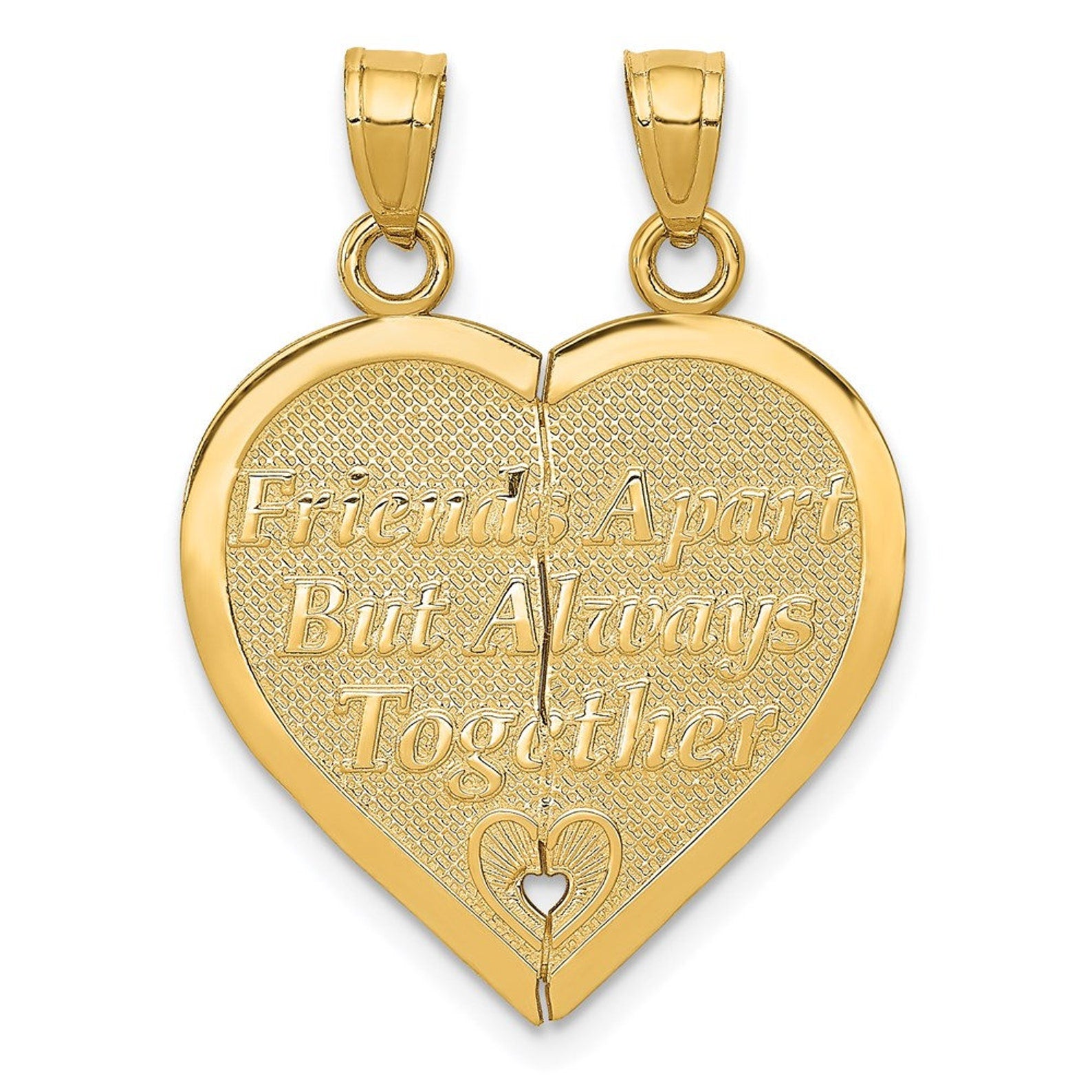 Gold 'Forever and Ever' Break-Apart Heart Pendant Model-C3029 - Charlie & Co. Jewelry