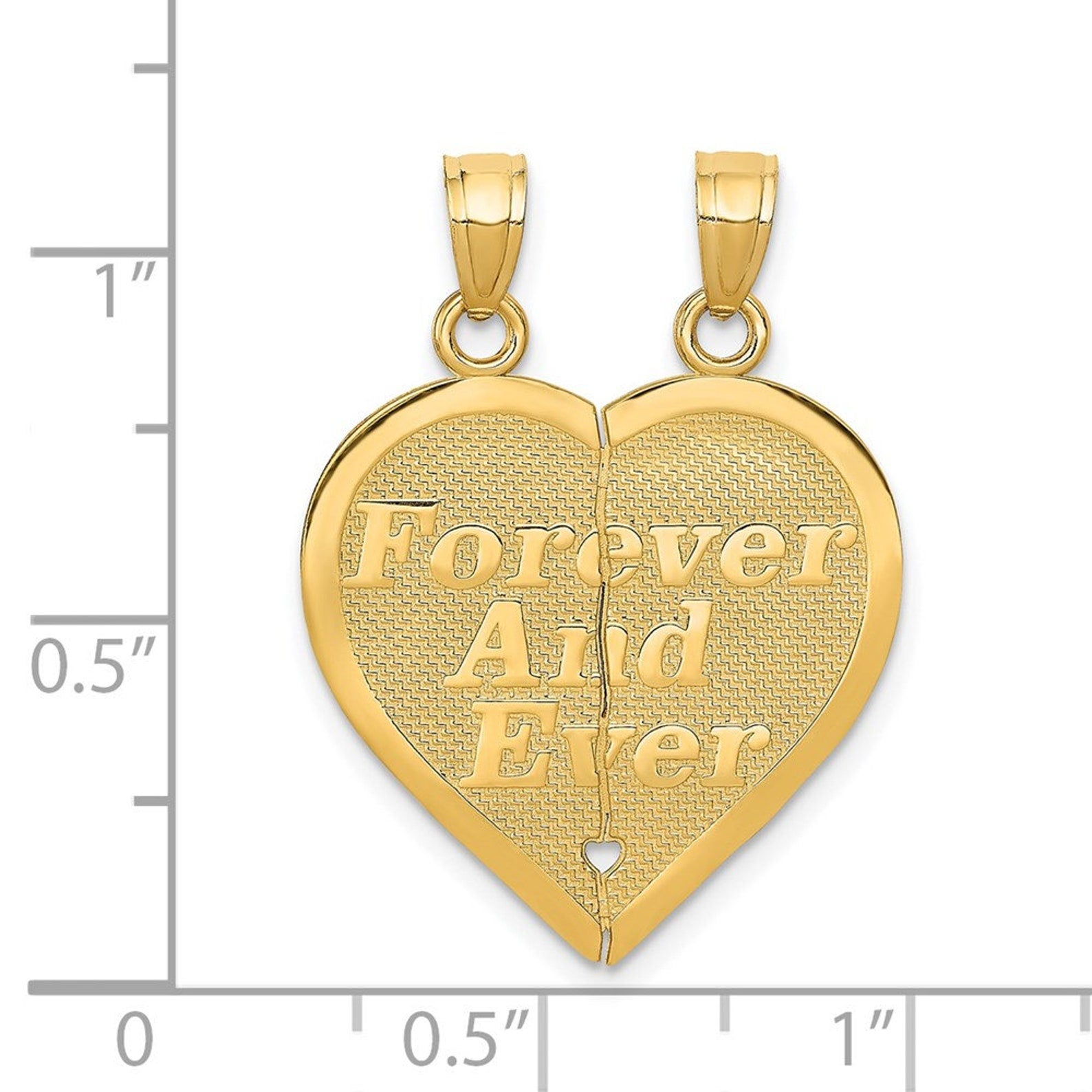 Gold 'Forever and Ever' Break-Apart Heart Pendant Model-C3029 - Charlie & Co. Jewelry