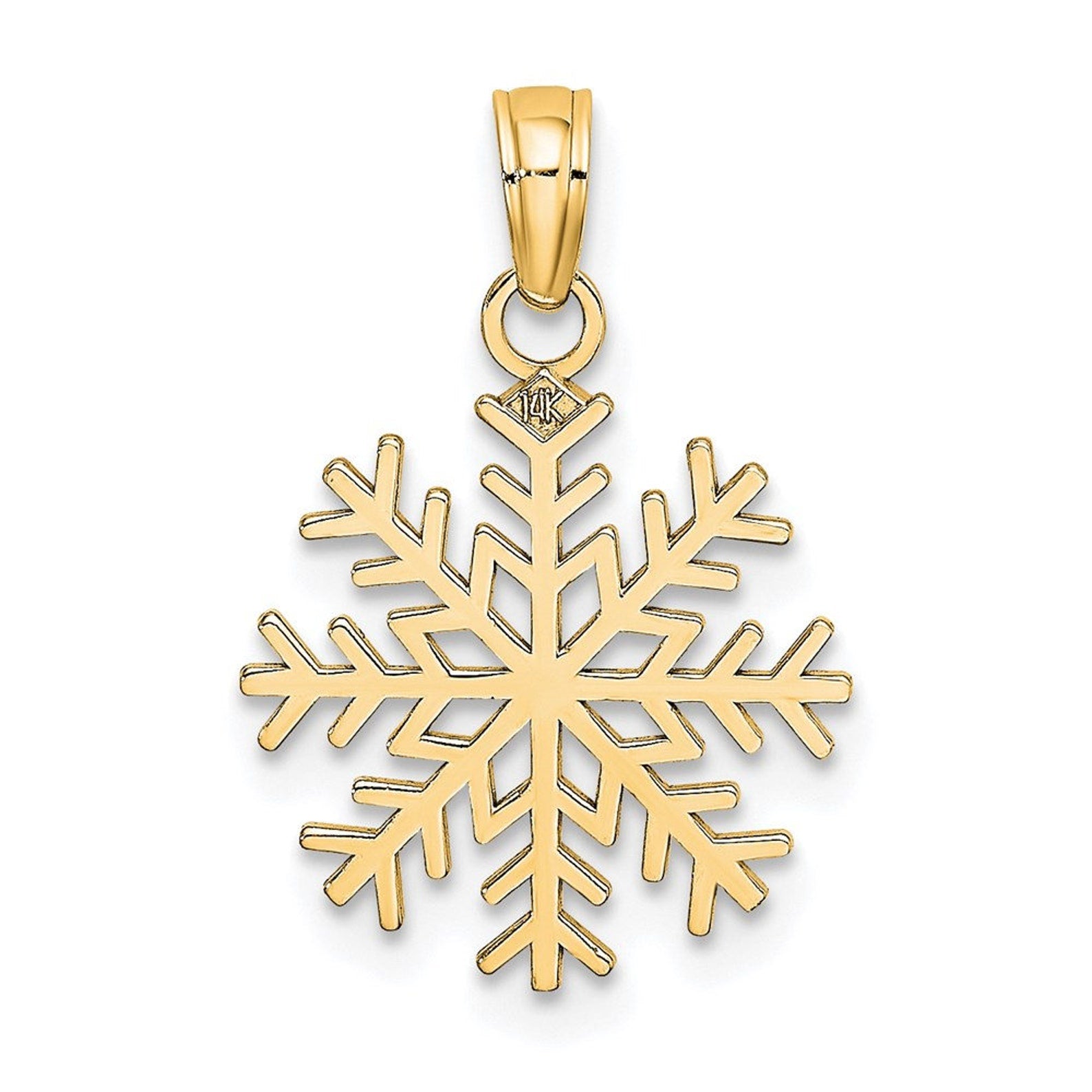 Yellow Gold Intricate Snowflake Charm Model-C3062 - Charlie & Co. Jewelry