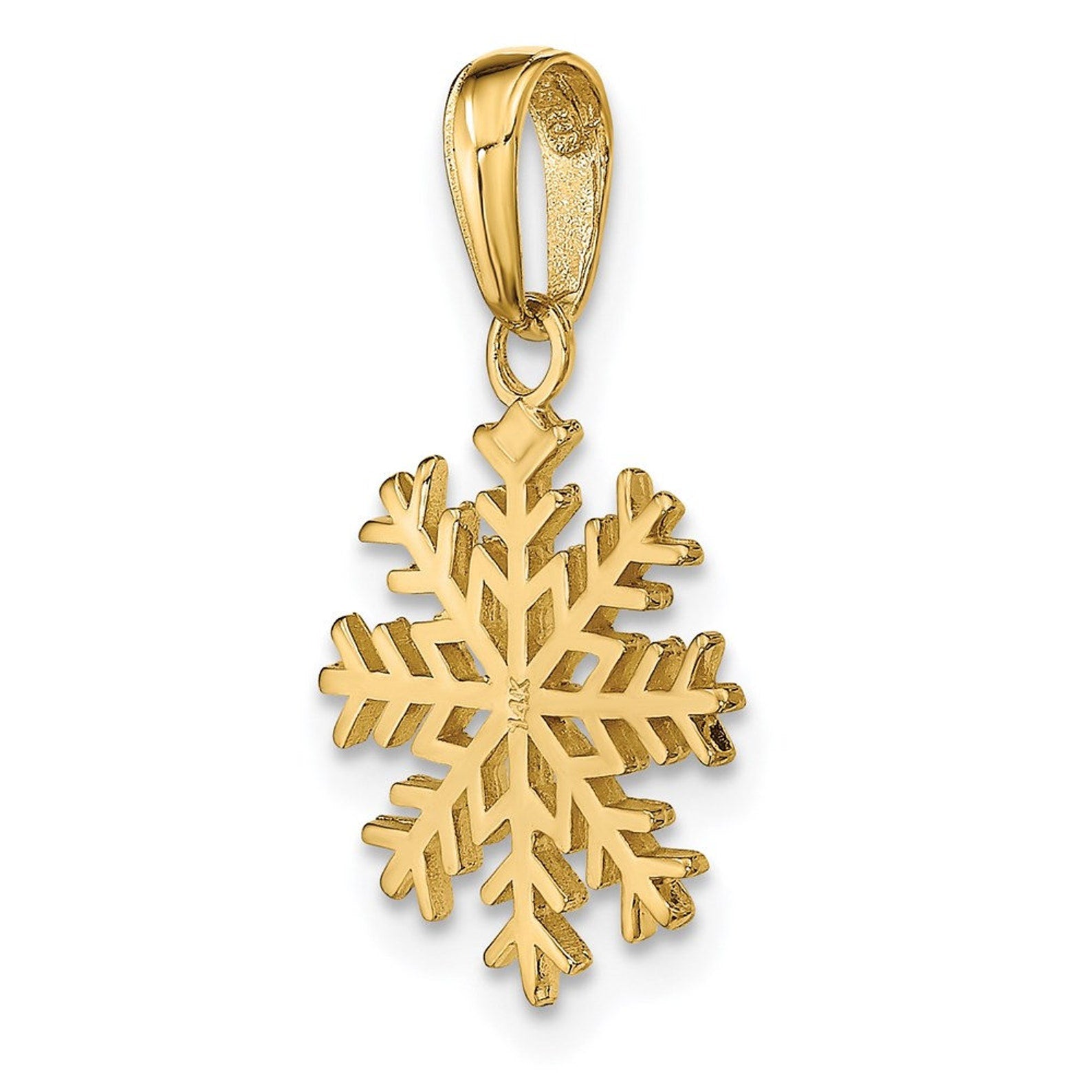 Yellow Gold Intricate Snowflake Charm Model-C3062 - Charlie & Co. Jewelry