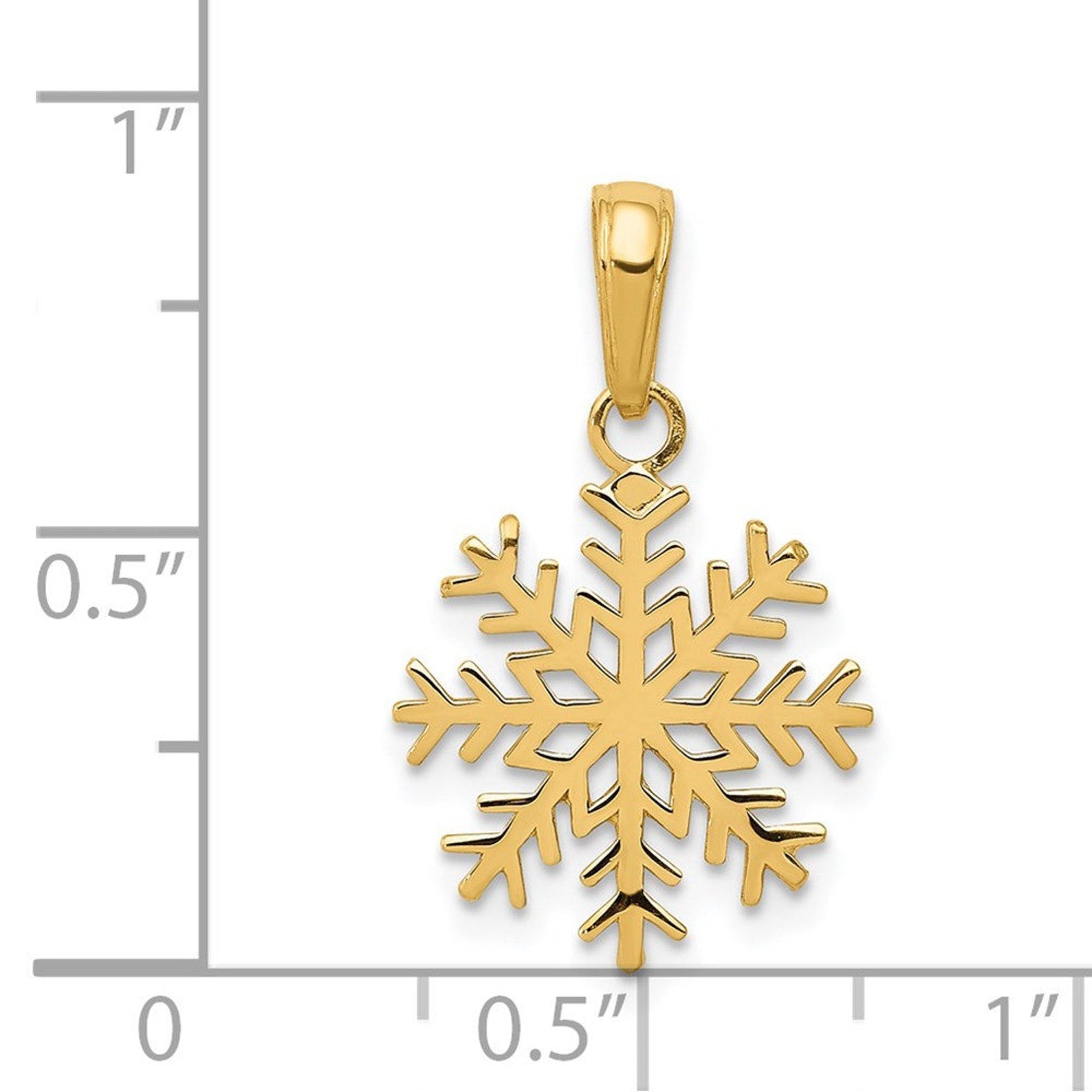 Yellow Gold Intricate Snowflake Charm Model-C3062 - Charlie & Co. Jewelry