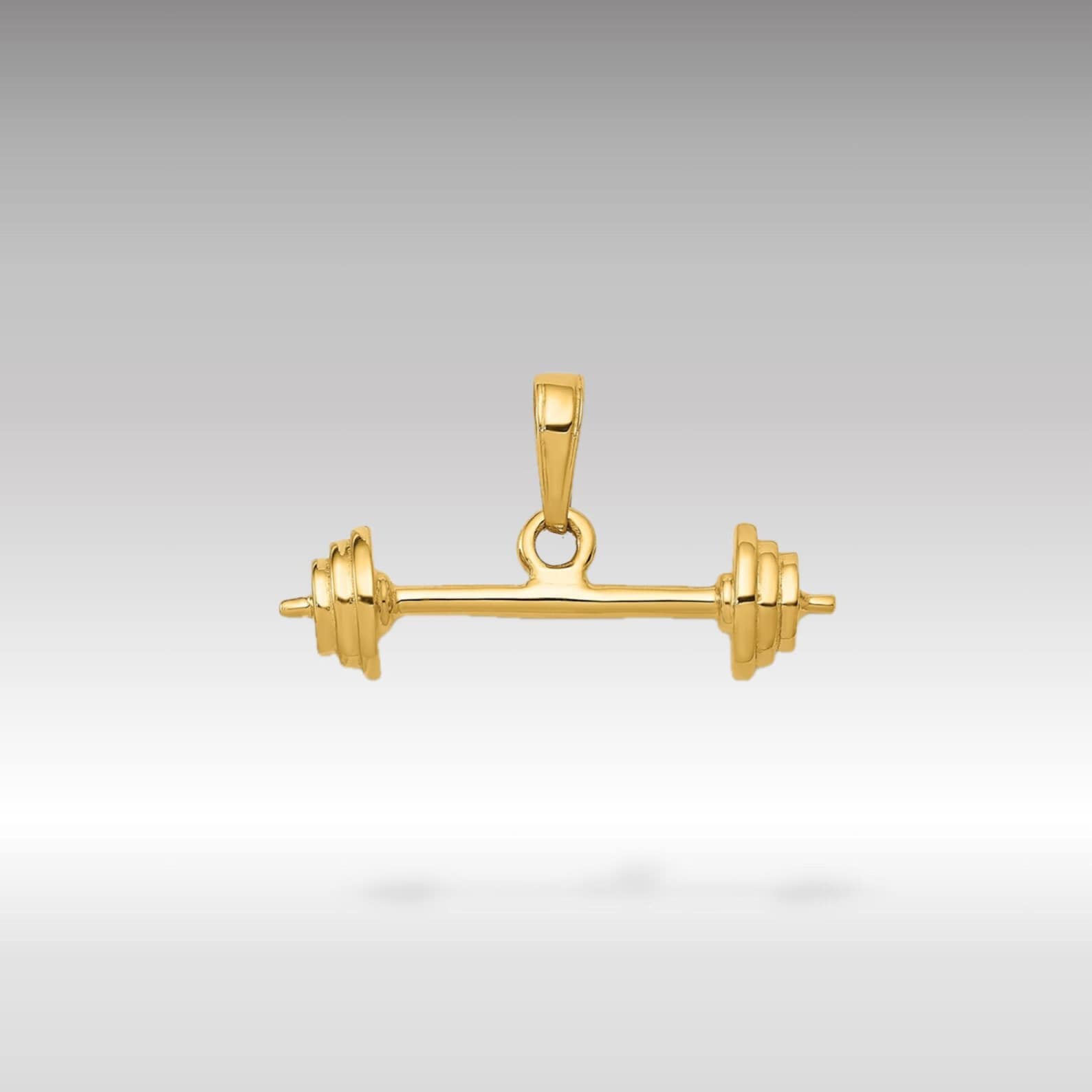 Gold 3D Barbell Pendant