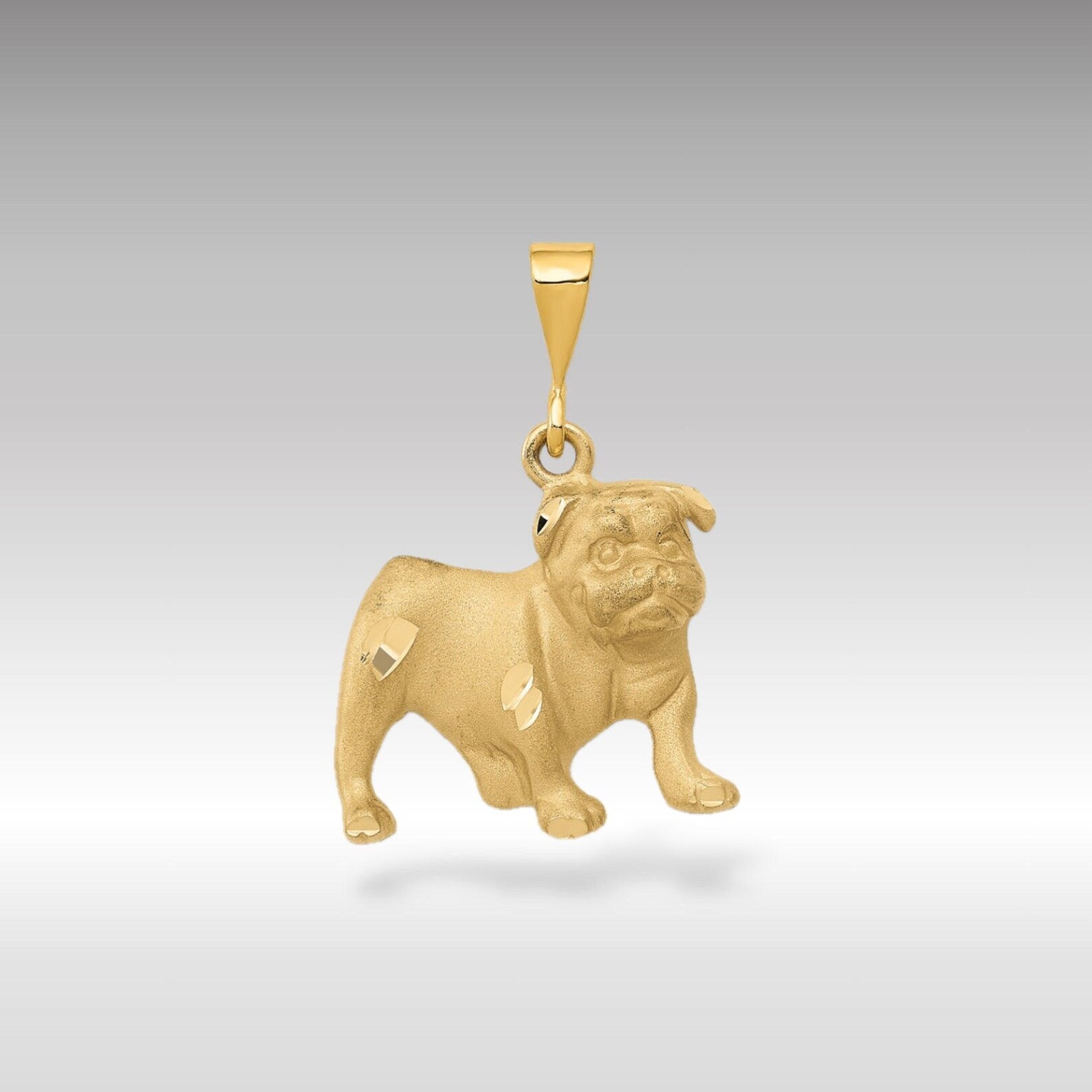 Gold English Bulldog Pendant Model-C522 - Charlie & Co. Jewelry