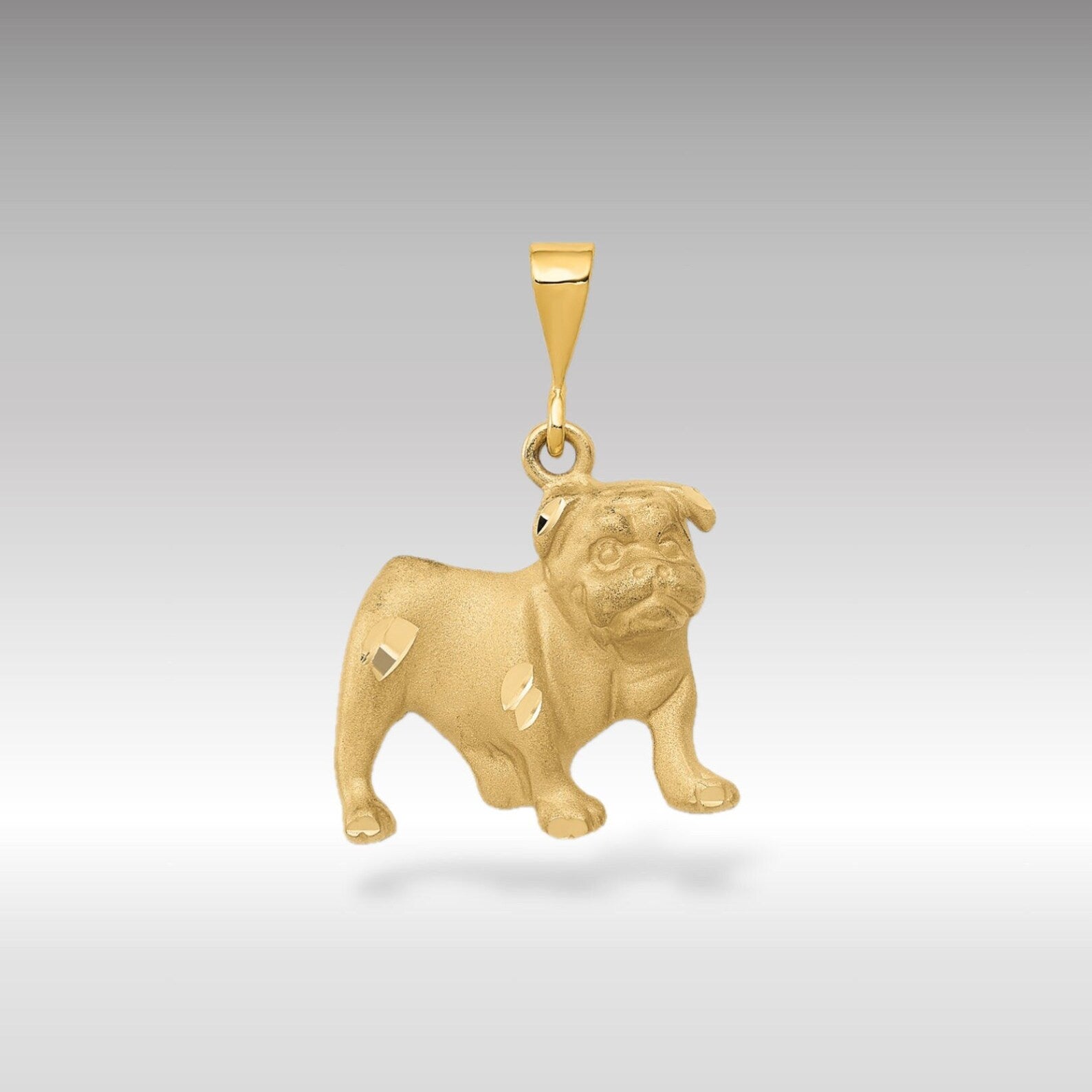 14K Gold English Bulldog Pendant Model C522 Charlie Jewelry