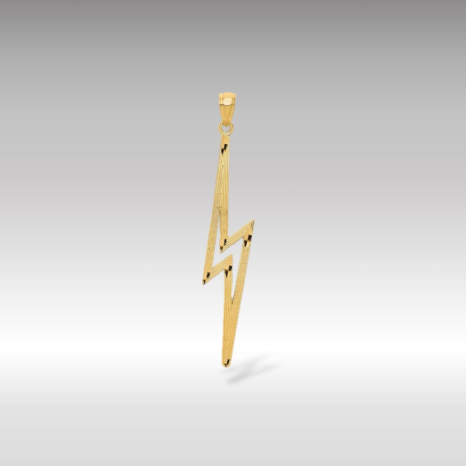 Gold Diamond-Cut Polished Lightning Bolt Pendant - Charlie & Co. Jewelry