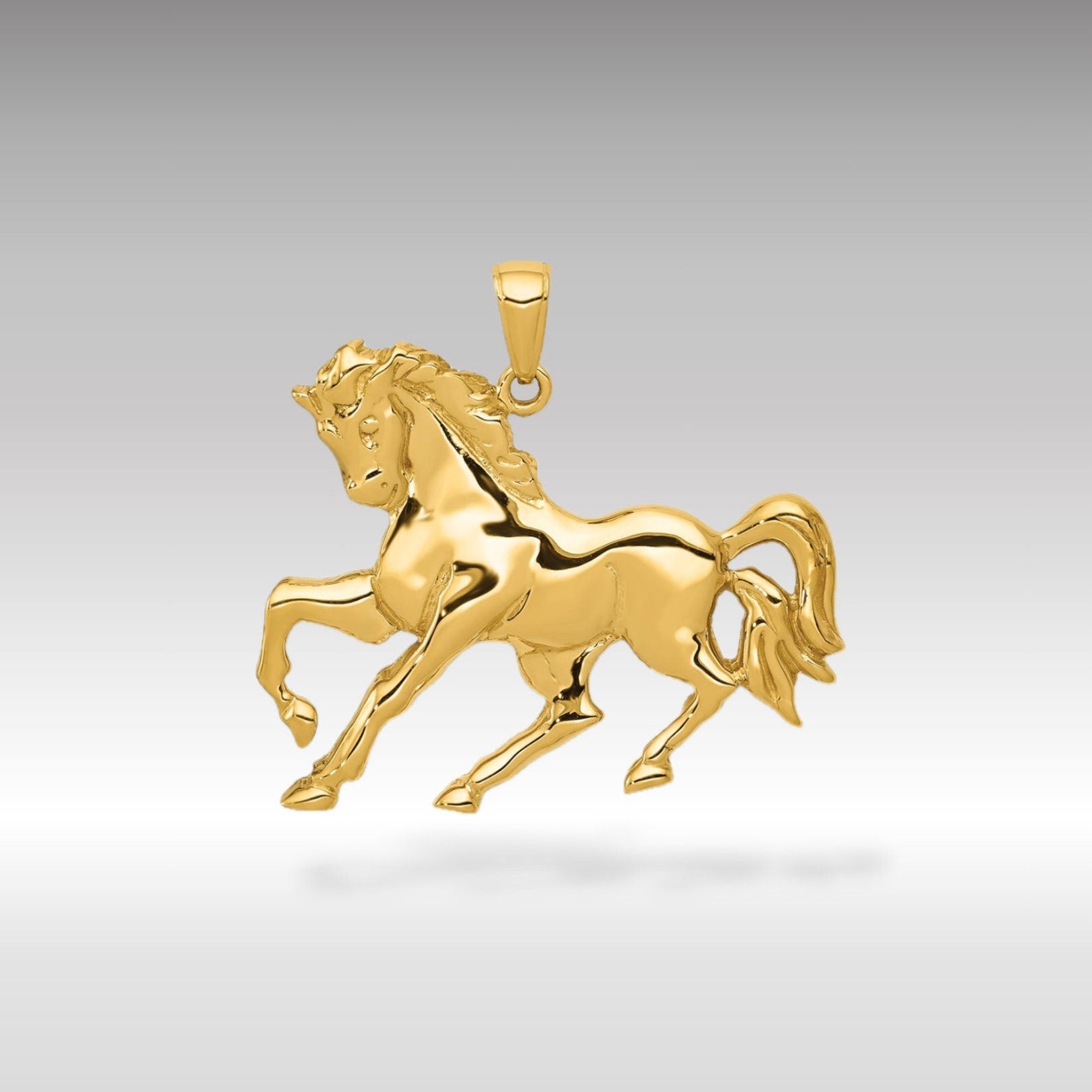 Gold Galloping Horse Pendant - Charlie & Co. Jewelry