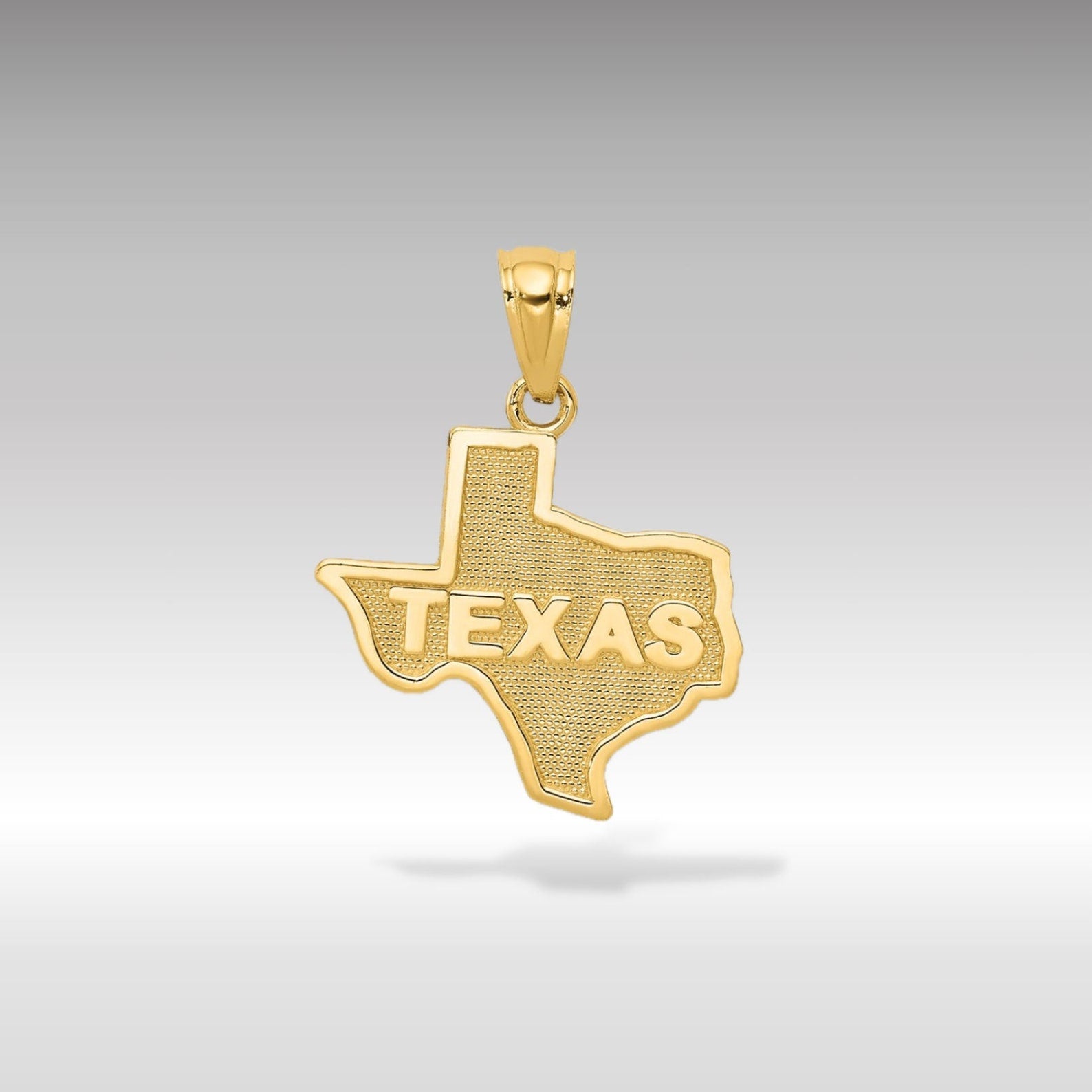 Gold State of Texas Map Pendant Model-C3070 - Charlie & Co. Jewelry