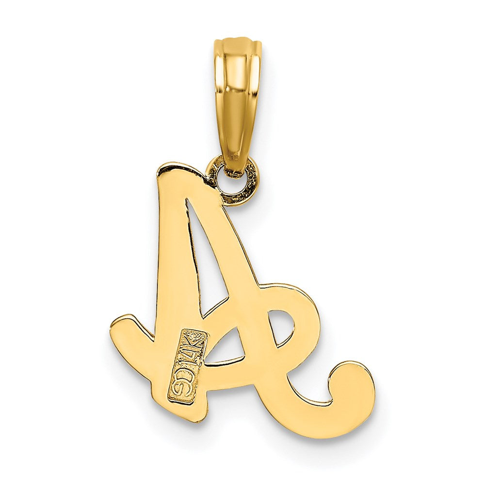 14k Script Letter A Initial Pendant - Model K6422A