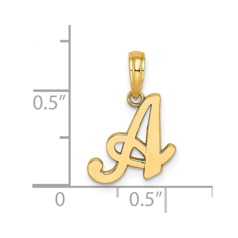 14k Script Letter A Initial Pendant - Model K6422A