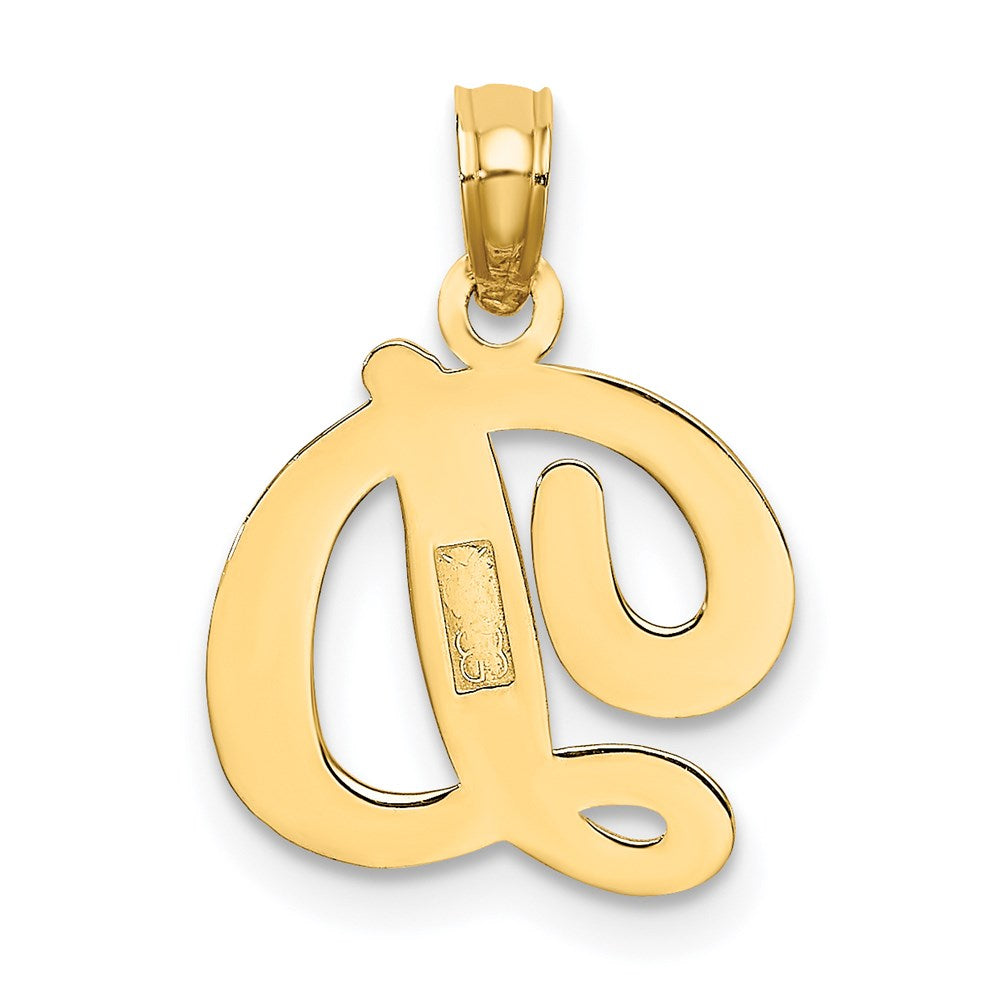 14k Script Letter D Initial Pendant - Model K6422D - Charlie & Co. Jewelry